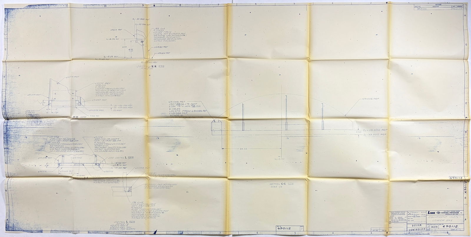 Apollo 11 – Size J Blueprint for Equipment Installation (Lower Bay) by Link General Precision (1 of 7)