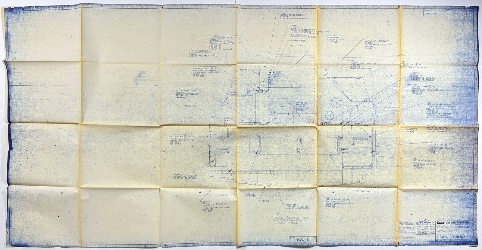 Apollo 11 – Size J Blueprint: Equipment Installation, Lower Bay (Link General Precision) (1 of 5)
