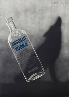 Edward Ruscha - Absolut, 1988 (Offset Lithograph): EDWARD RUSCHA (b. 1937) Absolut, 1988 Offset lithograph Signed and dated in black ink by the artist Created as part of the iconic “Absolut Vodka” campaign that featured leading contemporary