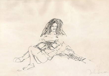 John Lennon - Bag One, 1970 (Hand Signed): JOHN LENNON (1940–1980) Bag One, 1970 Lithograph Hand signed and numbered by the artist From the legendary Bag One portfolio, this intimate and expressive lithograph reveals Lennon’s unique blend