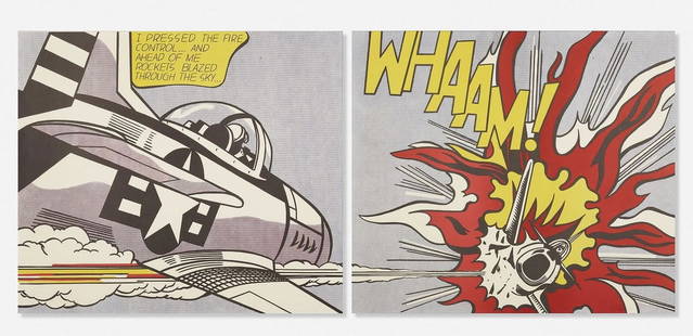 Roy Lichtenstein - Whaam!, Diptych: ROY LICHTENSTEIN (1923–1997) Whaam!, 1967 Diptych – Offset lithographs in colors From the edition of 3,000 One of Lichtenstein’s most iconic and explosive images, Whaam! captures the