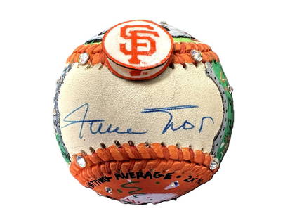 Charles Fazzino - Willie Mays, Hand Painted baseball: CHARLES FAZZINO (b. 1955) Hand-Painted Willie Mays Baseball Hand-painted, mixed media on regulation baseball A vibrant, one-of-a-kind hand-painted baseball by pop artist Charles Fazzino, celebrating b