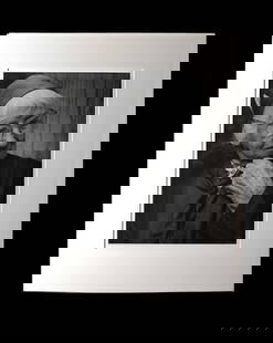 Ansel Adams - Imogen Cunningham, 1975 (Silver Gelatin): ANSEL ADAMS (1902–1984) Imogen Cunningham, Carmel, California, 1975 Silver gelatin print Signed in pencil by the artist Photograph stamp on the reverse A poignant portrait by Ansel Adams depicting f