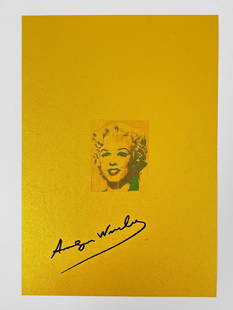 Andy Warhol - Gold Leaf Marilyn, Silkscreen: ANDY WARHOL (1928–1987) Gold Leaf Marilyn Silkscreen on metallic gold paper Hand signed in black ink by the artist A striking and rare silkscreen by Andy Warhol featuring his iconic Marilyn Monroe m