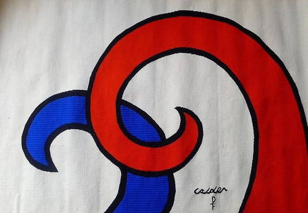 Alexander Calder – Tapestry, Edition of 200: ALEXANDER CALDER (1898–1976) Tapestry Woven textile From the edition of 200 A vibrant and dynamic textile work by Alexander Calder, created in a limited edition of 200.This tapestry translates Calde