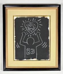Keith Haring Subway Drawing – Chalk on Paper, 1983 Attrib.