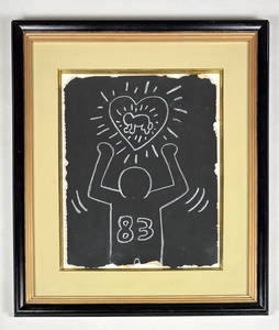 Keith Haring Subway Drawing – Chalk on Paper, 1983 Attrib.