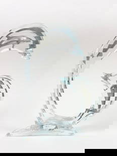 Robert Wyland - Acrylic Sculpture, Dolphin Realm: ROBERT WYLAND (B. 1956) Dolphin Realm Acrylic sculpture 9.5 inches tall A vibrant cast acrylic sculpture by celebrated marine artist Robert Wyland, depicting dolphins rising through swirling currents