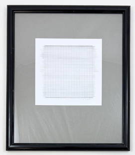 Agnes Martin - Untitled, Pencil Drawing: AGNES MARTIN (1912–2004) Untitled Pencil Drawing on Fine Laid Paper 18.5 x 22 inches A delicate and meditative pencil drawing by minimalist master Agnes Martin. Executed on fine laid paper, this unt