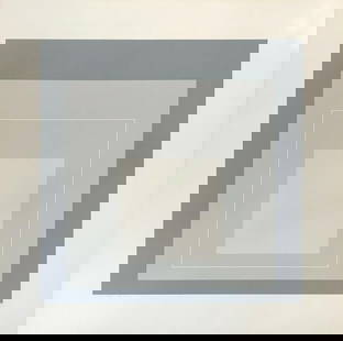Josef Albers - White Line Squares XIV, 1966: JOSEF ALBERS (1888–1976) White Line Squares XIV, 1966 Lithograph A striking geometric composition from Albers’ renowned White Line Squares series, this 1966 lithograph explores the spatial