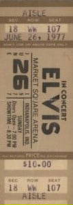 Elvis Presley - Concert Ticket, 1977: ELVIS PRESLEY (1935–1977) Concert Ticket, 1977 An original concert ticket for what would have been one of Elvis Presley's final scheduled performances in 1977. A rare piece of music history, represe