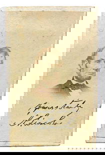 Abraham Lincoln - Hand Signed, Vintage Photograph: ABRAHAM LINCOLN (1809–1865) Hand Signed Carte-de-Visite Photograph Vintage Albumen Print on Card An extraordinary Civil War-era carte-de-visite featuring a printed photographic portrait of President