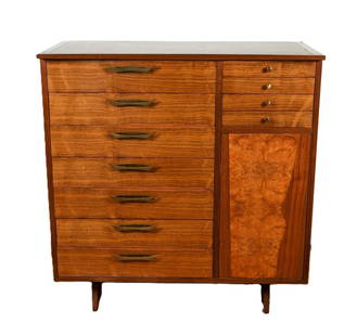 GEORGE NAKASHIMA – Wooden Dresser for Widdicomb, c. Mid-20th Century: GEORGE NAKASHIMA (1905–1990) Wooden Dresser for Widdicomb Solid Walnut Construction A finely crafted wooden dresser designed by celebrated American-Japanese woodworker George Nakashima for Widdicomb