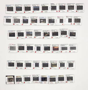 Grouping of 50, Frank L. Wright, Slides: FRANK LLOYD WRIGHT (1867–1959) Group of 50 Original Architectural Slides This extensive collection features 50 original slides capturing the iconic architectural works of Frank Lloyd Wright. Showcas