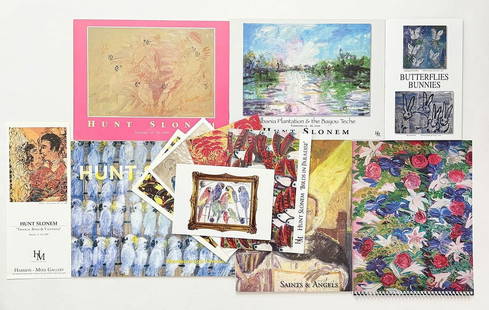 Hunt Slonem - Gallery Cards, Calendars, Etc. Hand Signed Items: HUNT SLONEM (B. 1951) Gallery Cards, Calenders, Books, Etc. Includes a Signed Hunt Slonem Item