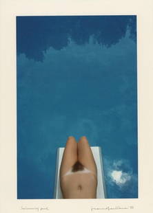 Franco Fontana - Swimming Pool, 1983 (Hand Signed): FRANCO FONTANA (B. 1933) Swimming Pool, 1983 Hand-signed and titled in pencil An iconic color photograph by celebrated Italian photographer Franco Fontana, known for his bold use of color and form. Th