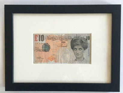 Banksy Di-Faced Tenner: BANKSY Di-Faced Tenner An iconic work by renowned street artist Banksy, the Di-Faced Tenner is a modified British &pound;10 note featuring the Queen with a gas mask. This piece exemplifies Banksy’s