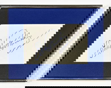 ELVIS PRESLEY – Hand Signed Autograph: ELVIS PRESLEY (American, 1935–1977) Hand Signed Autograph Medium: Ink on paper Signature: Boldly signed in blue ink Autograph of Elvis Presley, the “King of Rock and Roll,&rdquo; presented in a cu