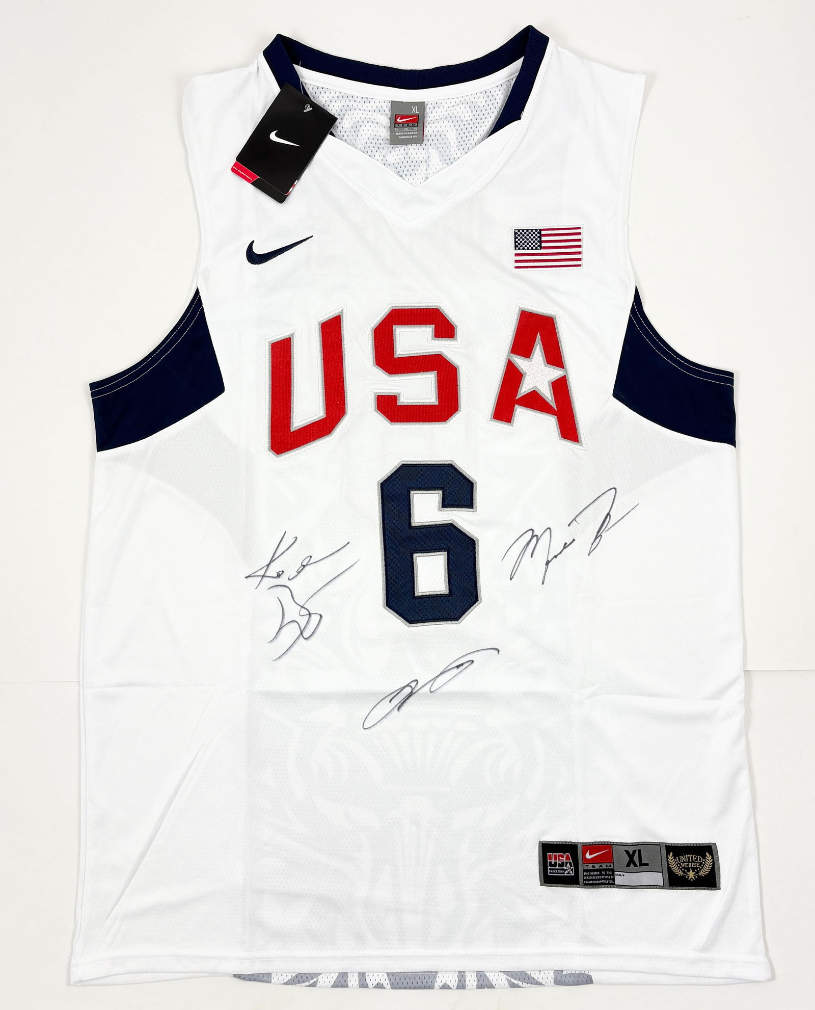 MICHAEL JORDAN, LEBRON JAMES & KOBE BRYANT – Hand Signed USA Basketball Jersey, COA (1 of 13)
