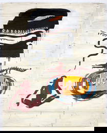 JEAN-MICHEL BASQUIAT – “Aurora,” 1985, Acrylic on Wood Attrib.