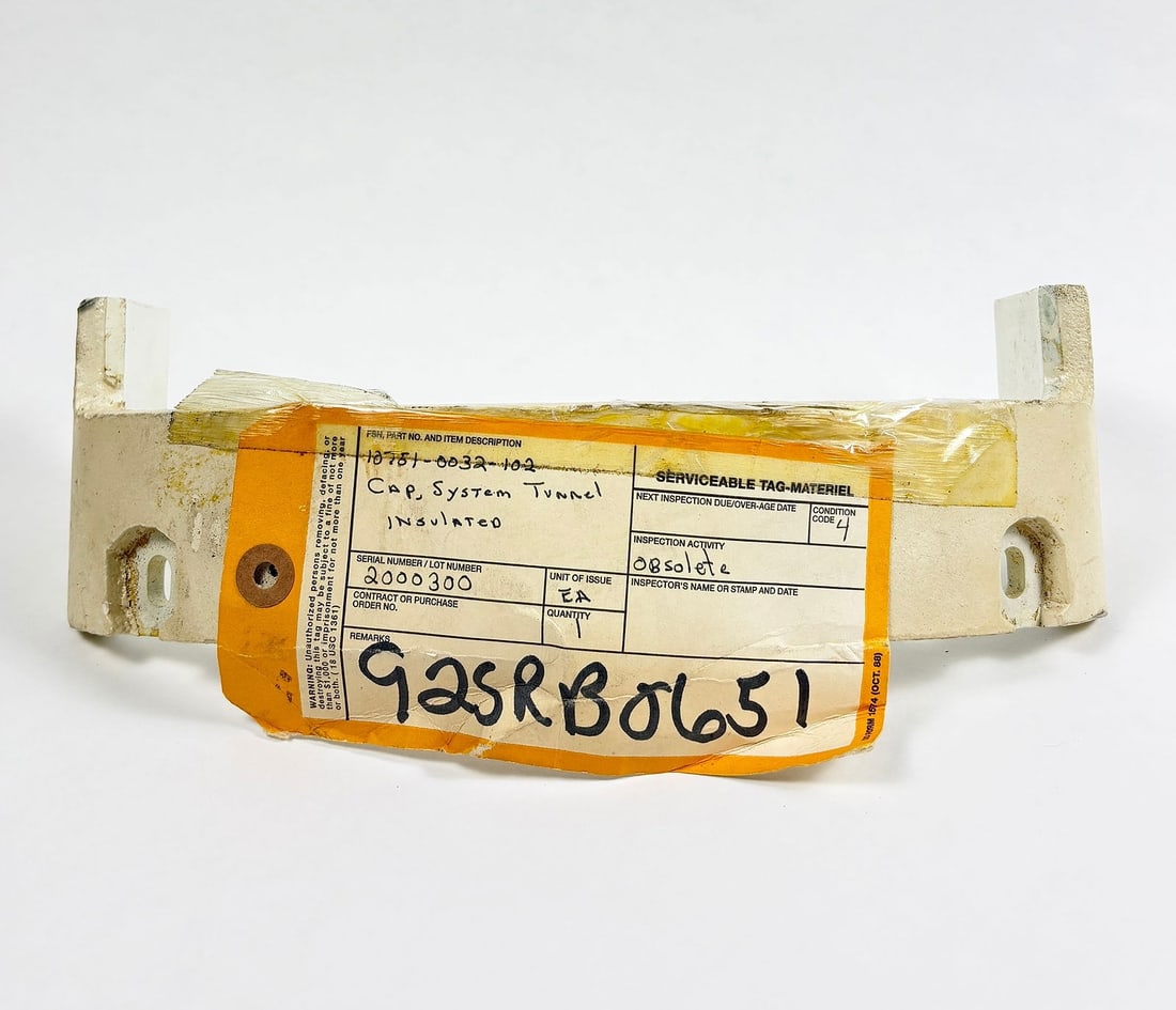 NASA Space Shuttle SRB System Tunnel Insulation Strut – Cap Assembly, P/N 10751-0032-102 (1 of 5)