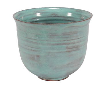Beatrice Wood Signed Studio Pottery Vessel – Mid-Century Modern: Beatrice Wood, Studio Pottery Vessel, c. mid-20th century A beautiful hand-thrown ceramic vessel by influential American artist Beatrice Wood, created in her Ojai, California studio. Known as the “M