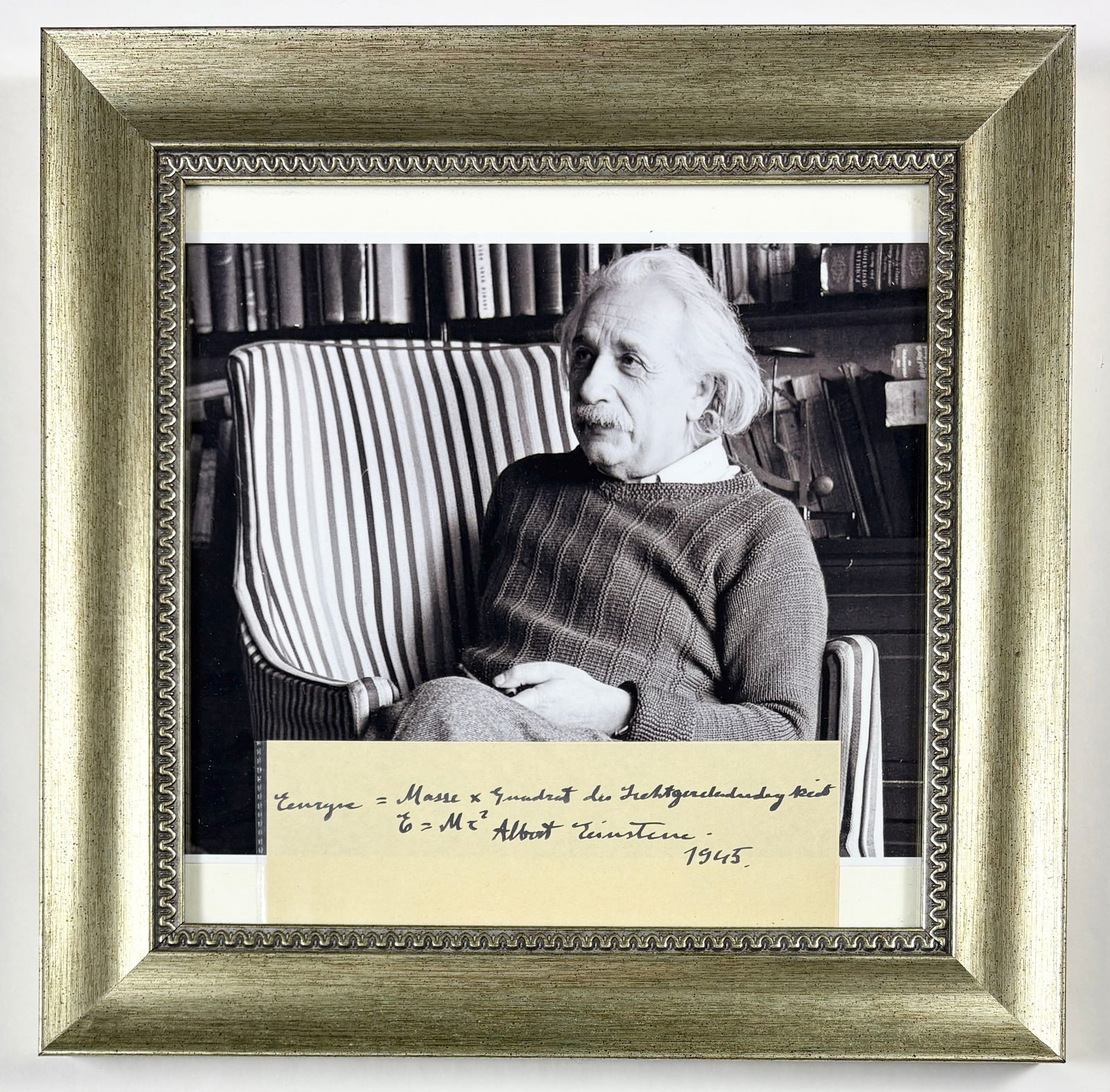 ALBERT EINSTEIN (1879–1955) – Hand-Signed Equation Cut, Dated 1945, with COA (1 of 7)