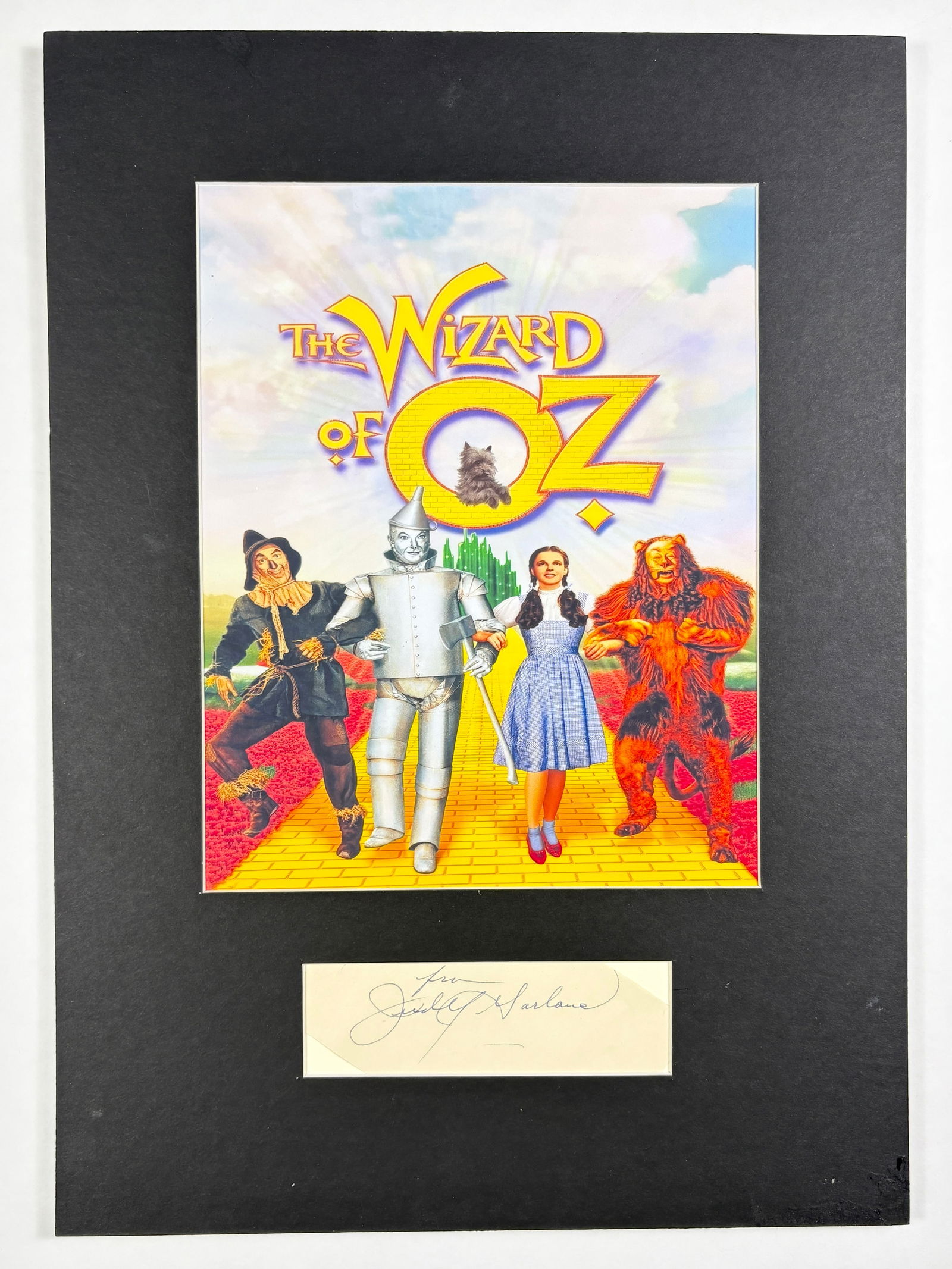 Judy Garland Signed "Wizard of Oz" Display, 11.75" x 16.25" (1 of 9)