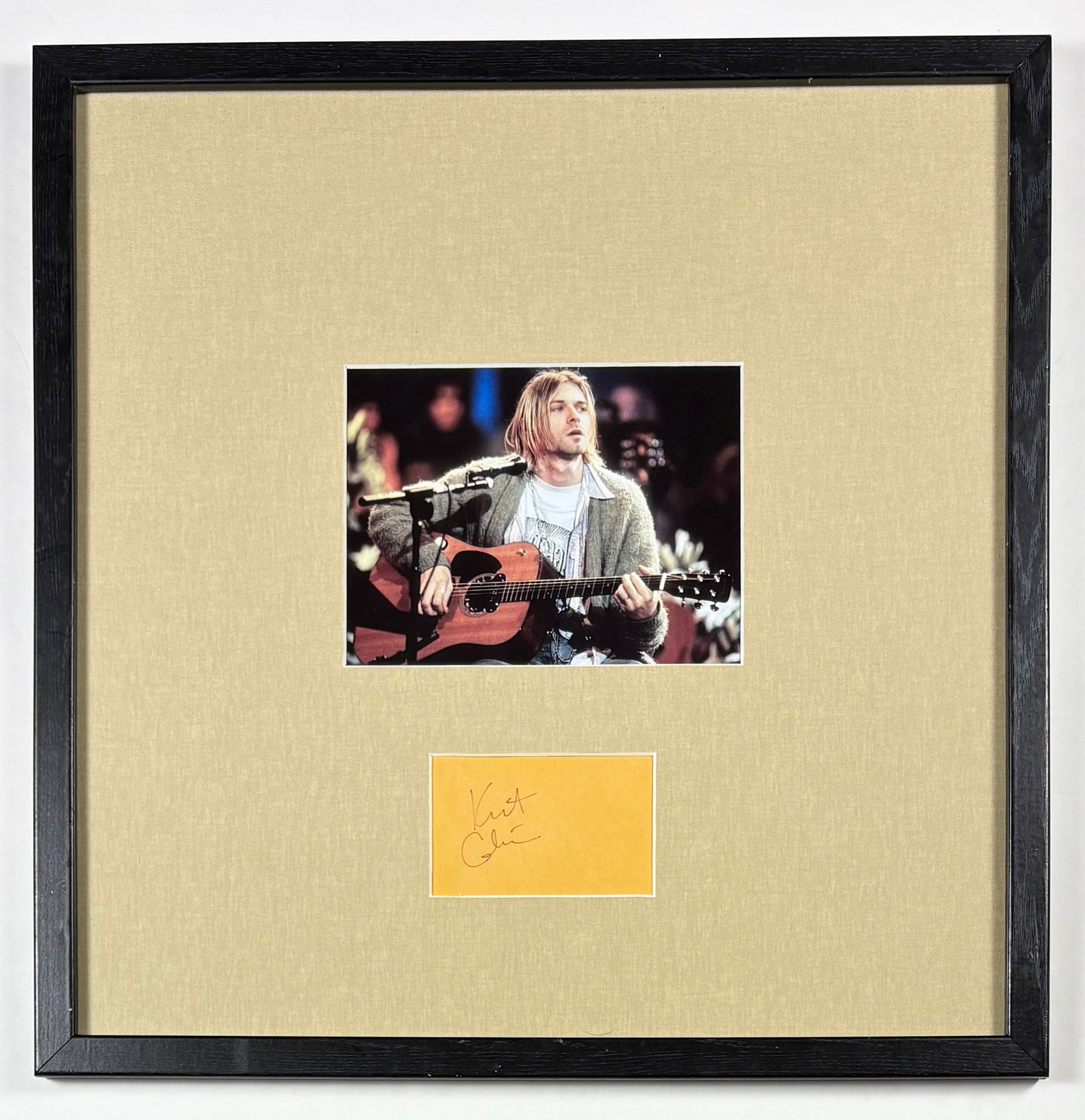KURT COBAIN – Extremely Rare Hand-Signed Display with COA (1 of 4)