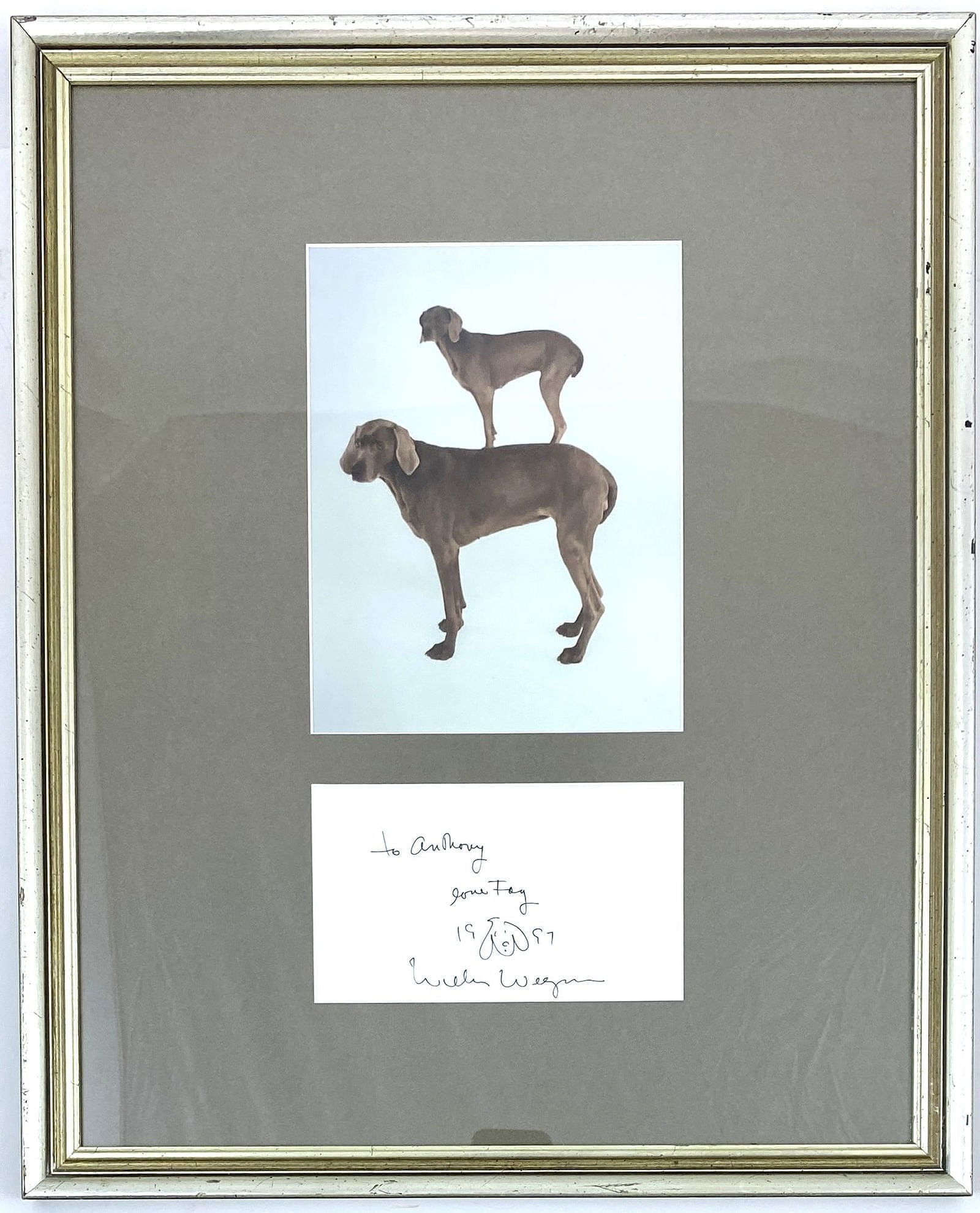 William Wegman – Dog & Pony, 1997, Signed & Dated with Drawing (1 of 6)