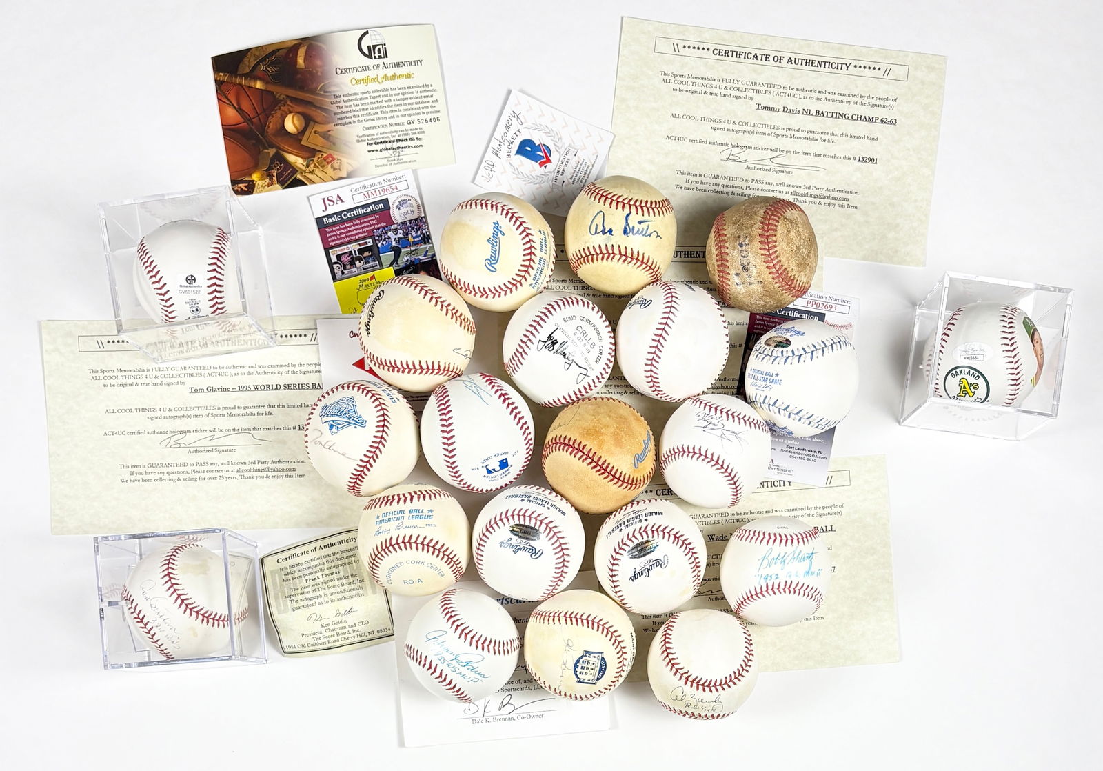 Large Group of 21 Hand Signed Baseballs – Robinson, McGwire, Bumbry & More (1 of 20)