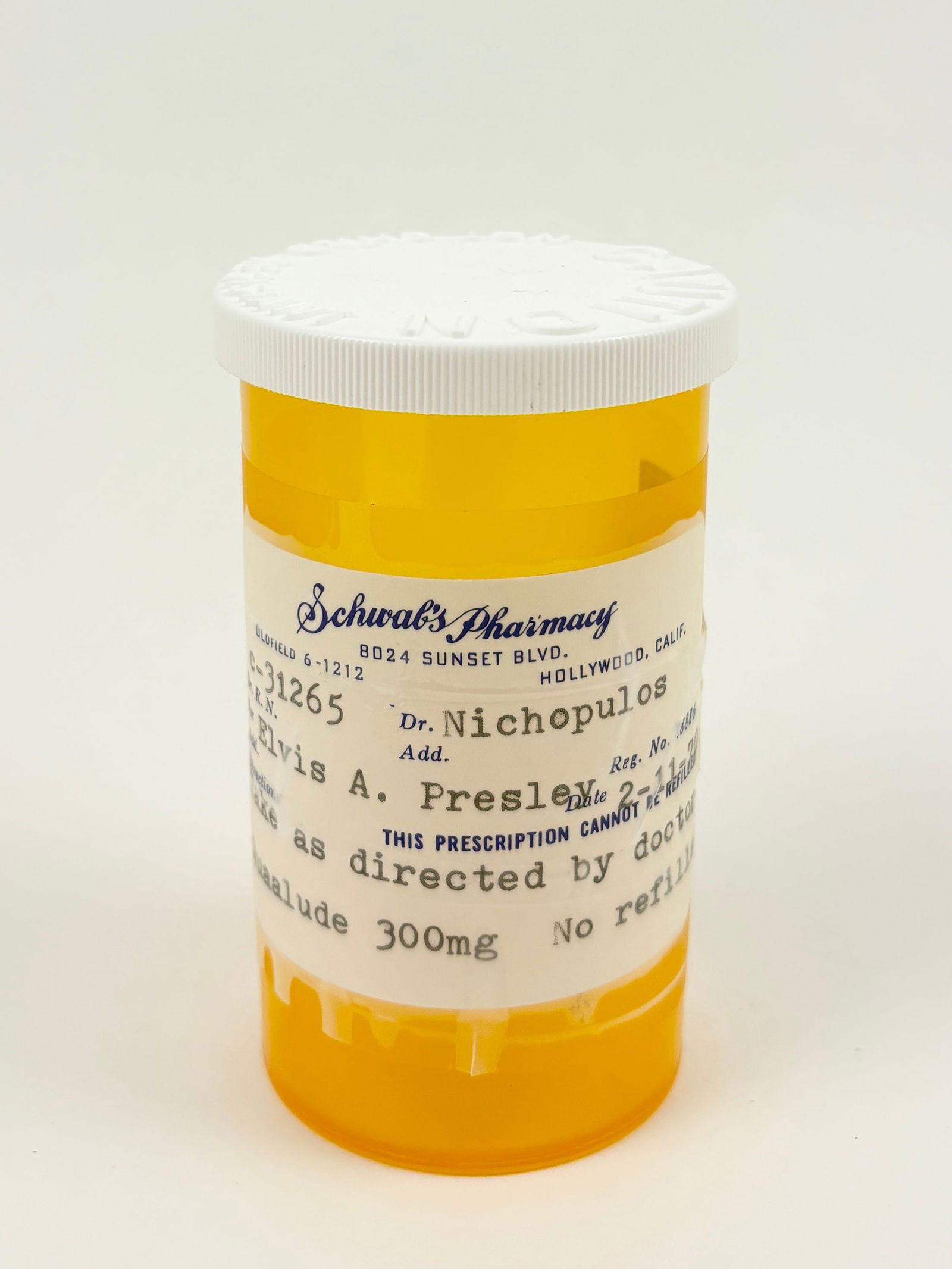 Elvis Presley - Quaalude Prescription Bottle w/ Provenance (1 of 9)