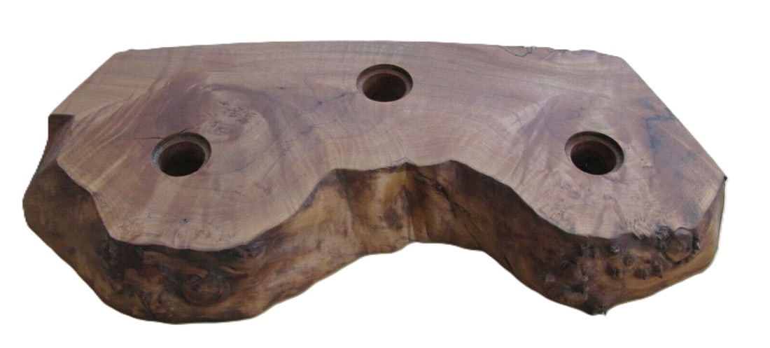 Mira Nakashima - Spalted Maple Burl Candleholder, 2011: MIRA NAKASHIMA (1942– ) Spalted Maple Burl Candleholder, 2011 Medium: Hand-carved spalted maple burl An organic and sculptural candleholder by Mira Nakashima, daughter of renowned woodworker George
