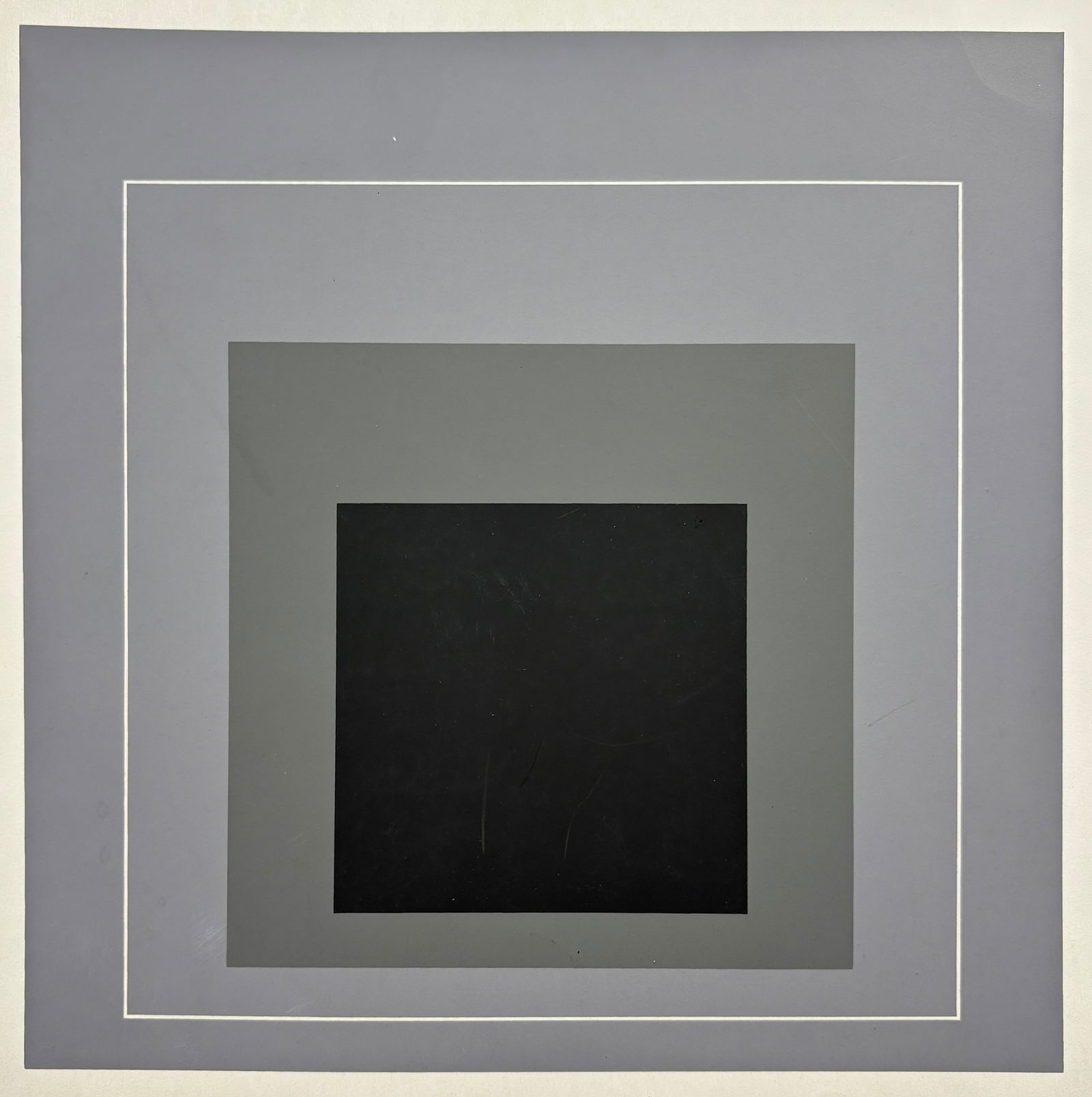 Josef Albers Silkscreen, Homage to the Square: Josef Albers, Homage to the Square Silkscreen 8.75 x 8.75 inches A silkscreen print from the Homage to the Square series by Josef Albers, featuring a geometric square composition.