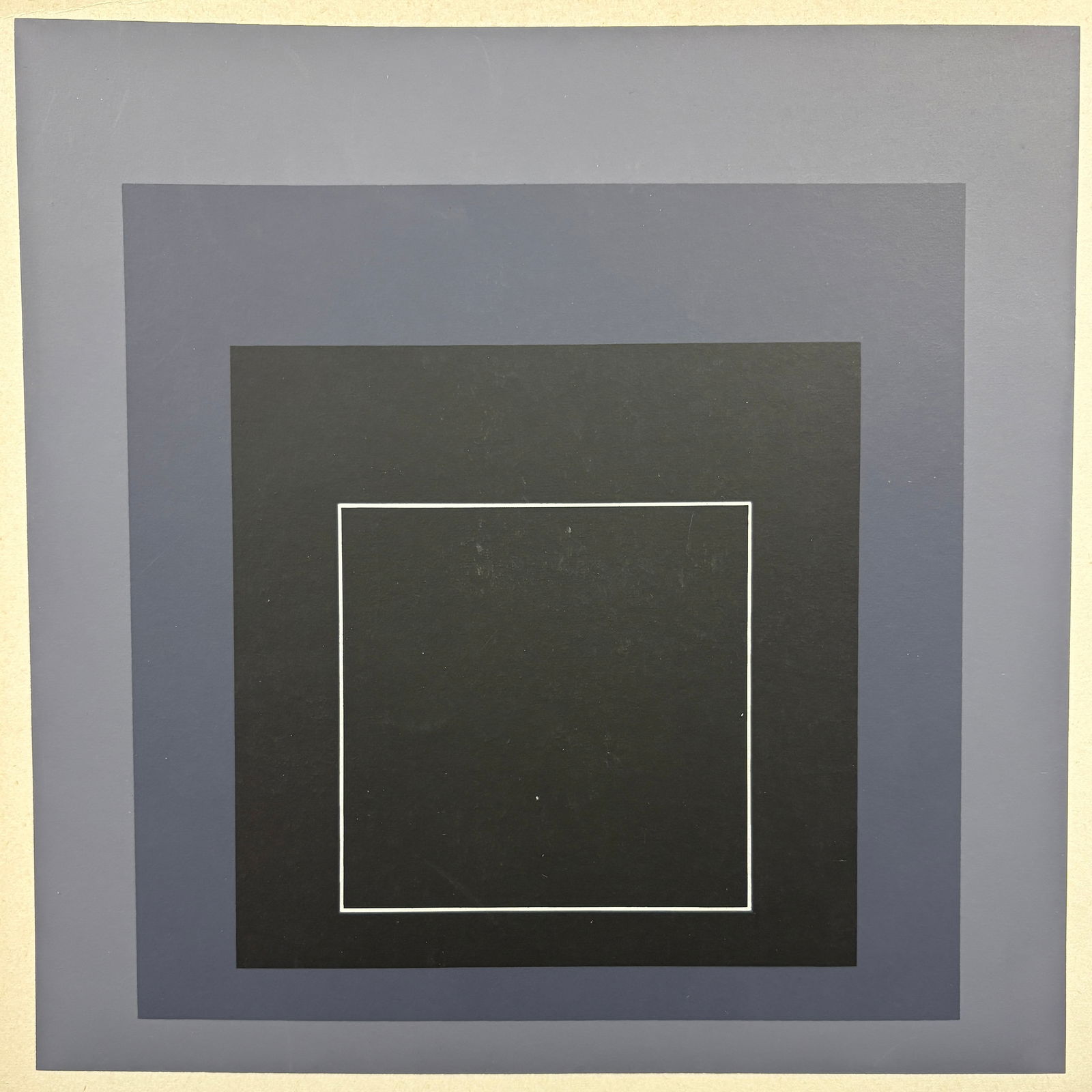 Josef Albers Silkscreen, Homage to the Square: JOSEF ALBERS (1888–1976) Homage to the Square Silkscreen on paper. This work exemplifies Albers’ iconic Homage to the Square series, exploring color interaction through concentric square forms