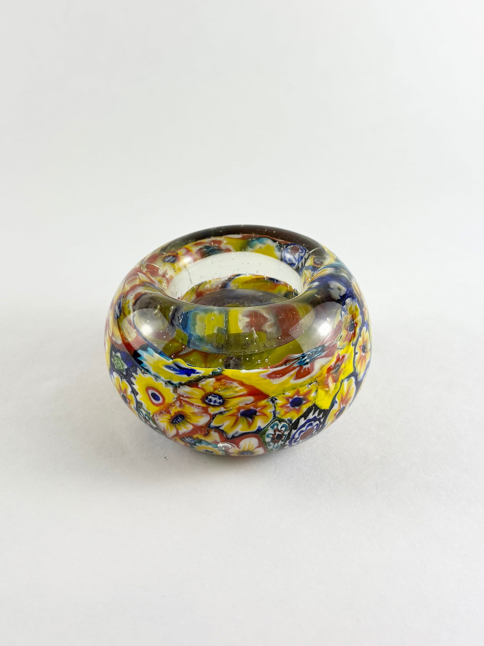 Hand-Blown Art Glass Millefiori Style Bowl - 4