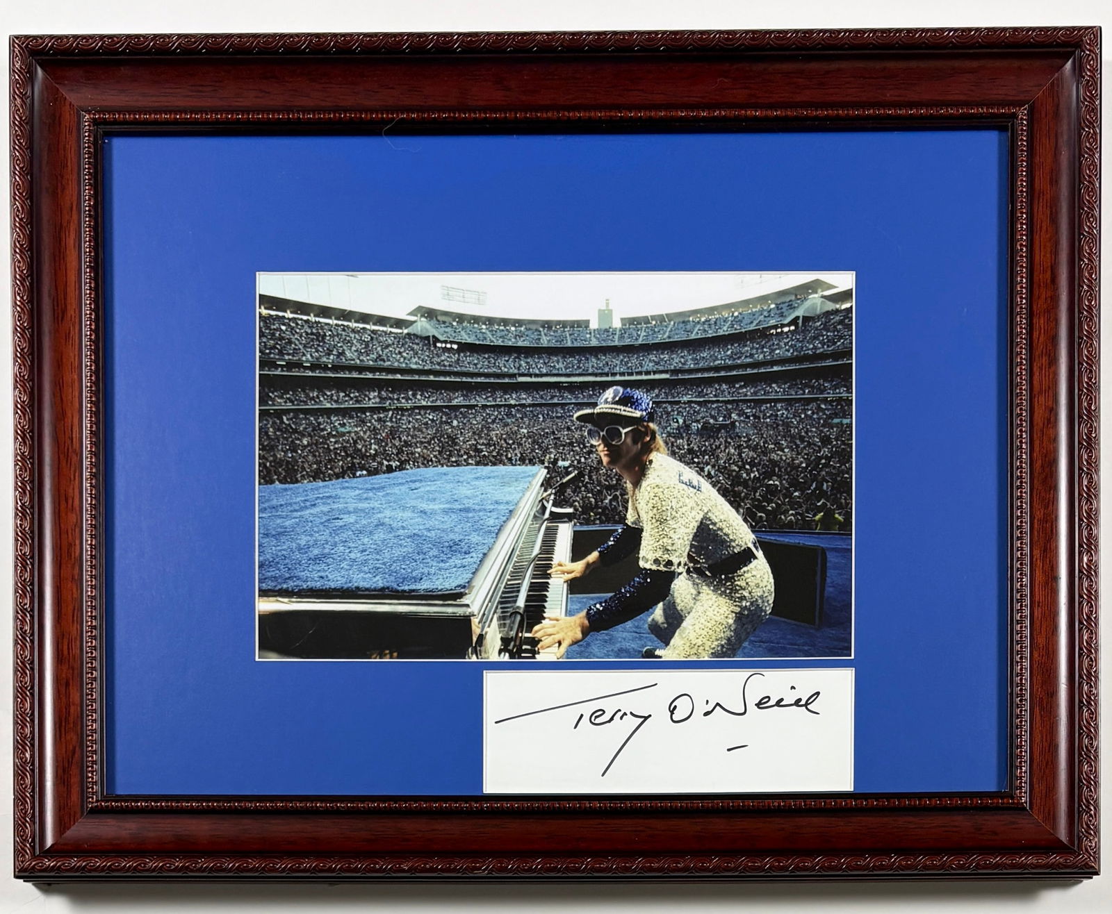 Elton John, Terry O'Neill Signed: Terry O'Neill signed. Photo of Elton John 20.5 IN X 15.75 IN