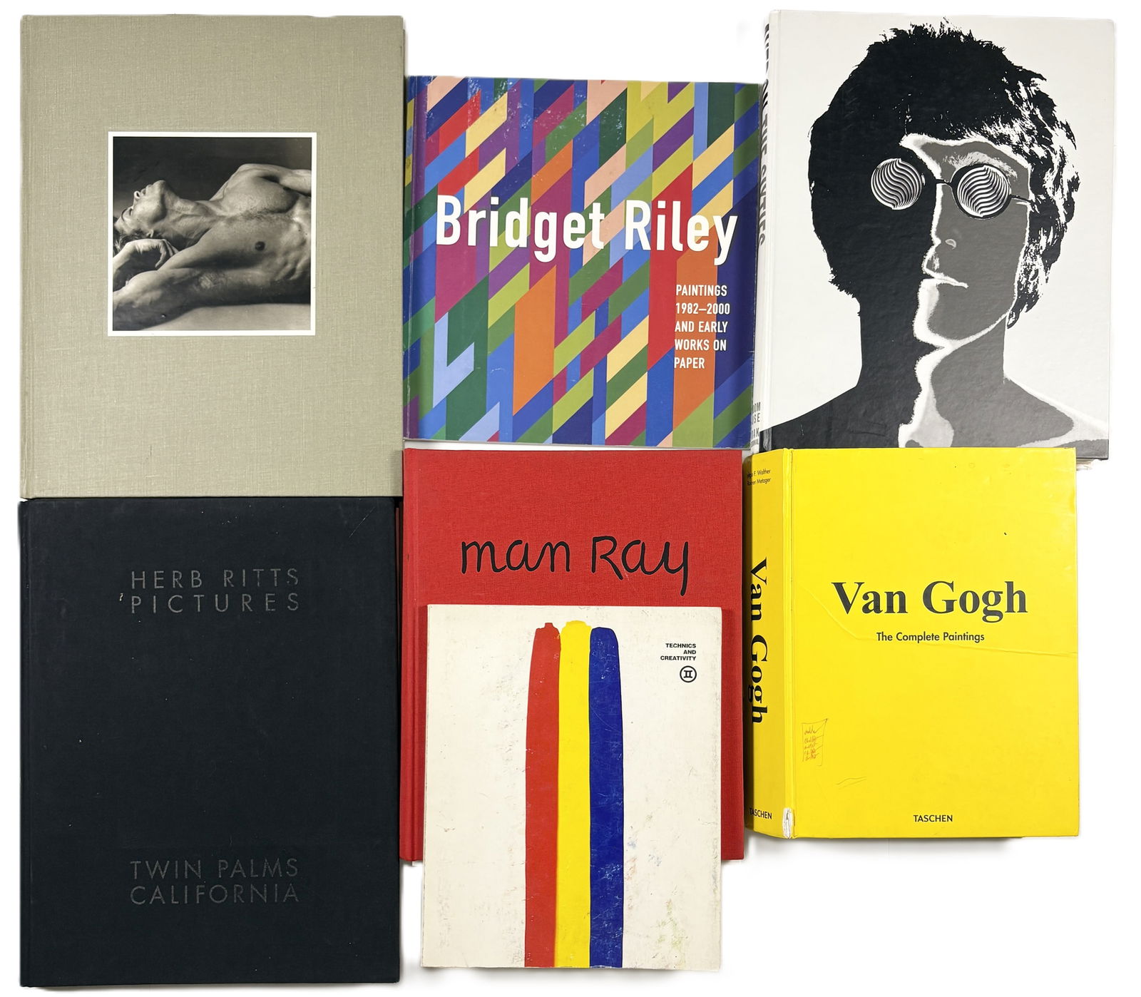 Lot of 7 Art and Photography Books – Avedon, Man Ray, Van Gogh, Bridget Riley, Ken Haak: Group of Art and Photography Books, Assorted Titles Printed books Group of seven books spanning photography and modern art. The lot includes volumes related to Richard Avedon, Man Ray, Van Gogh, Bridg