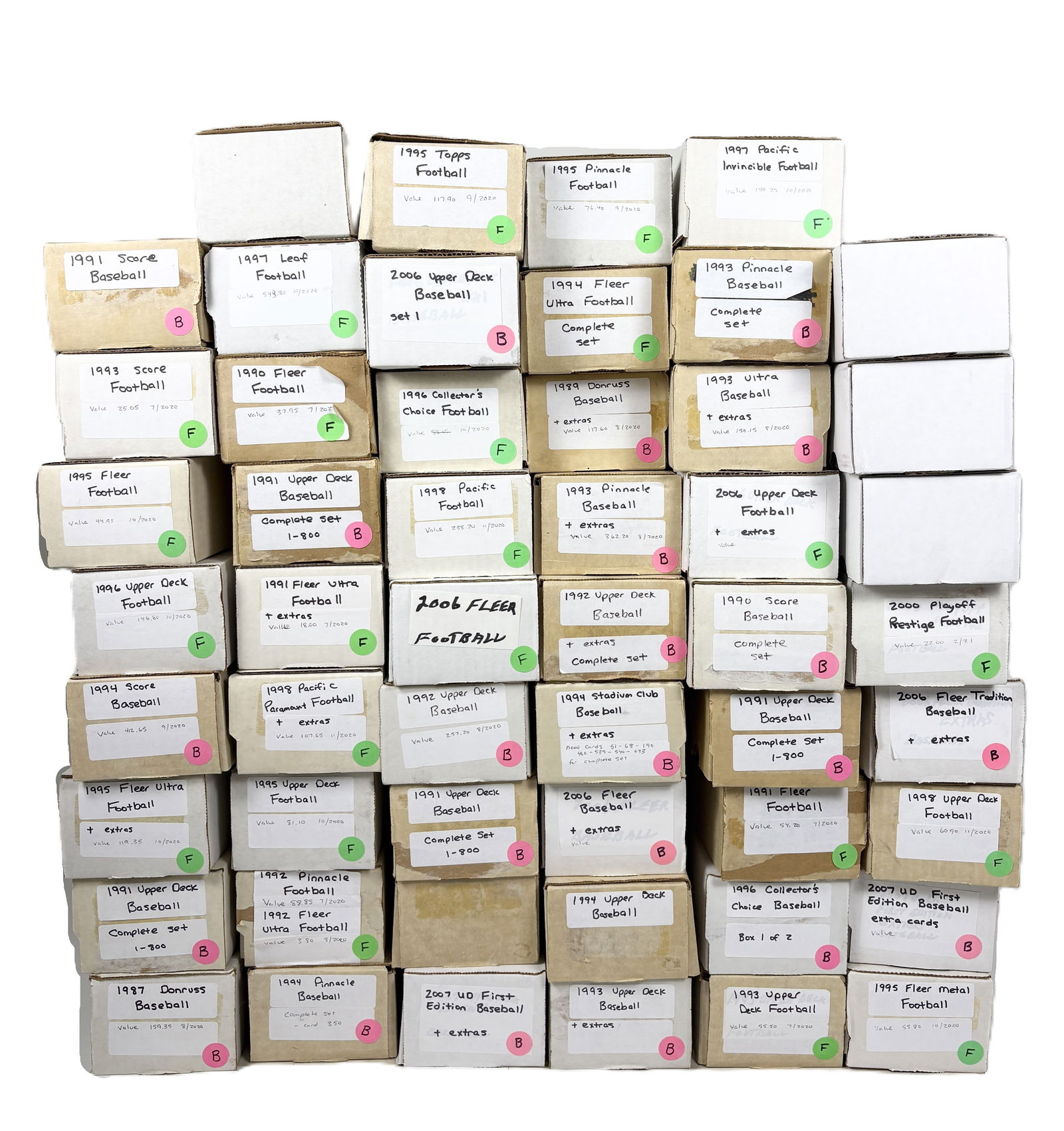 52 Boxes of Football and Baseball Cards (1 of 10)