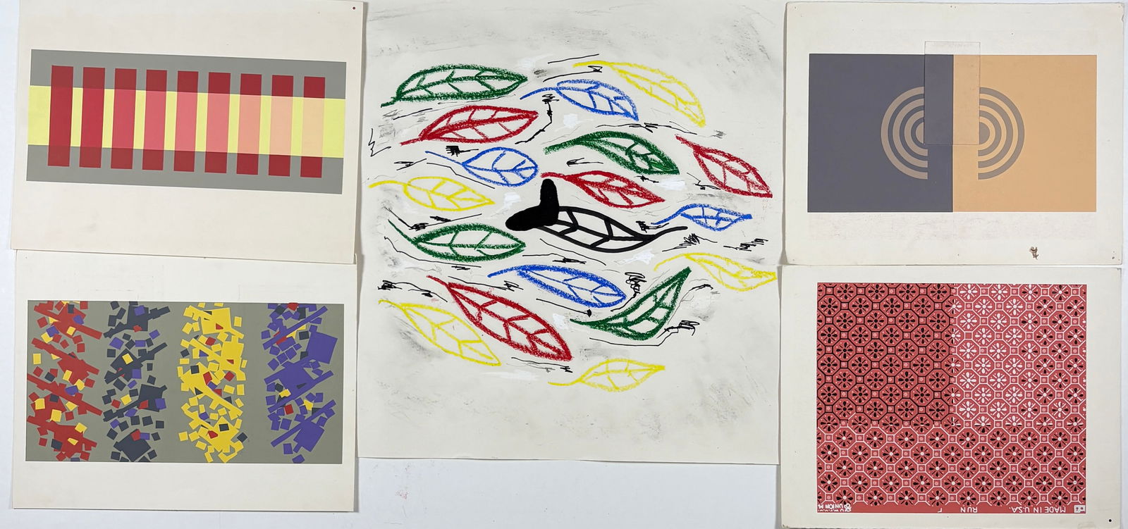 Group of Josef Albers Interaction of Color Silkscreens with Drawing (1 of 8)