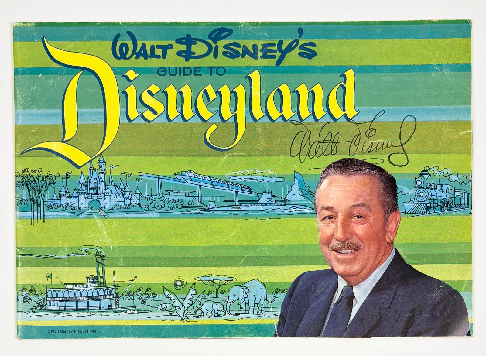 Walt Disney, Disneyland Guide Book, c.1960s, Hand-Signed (1 of 7)