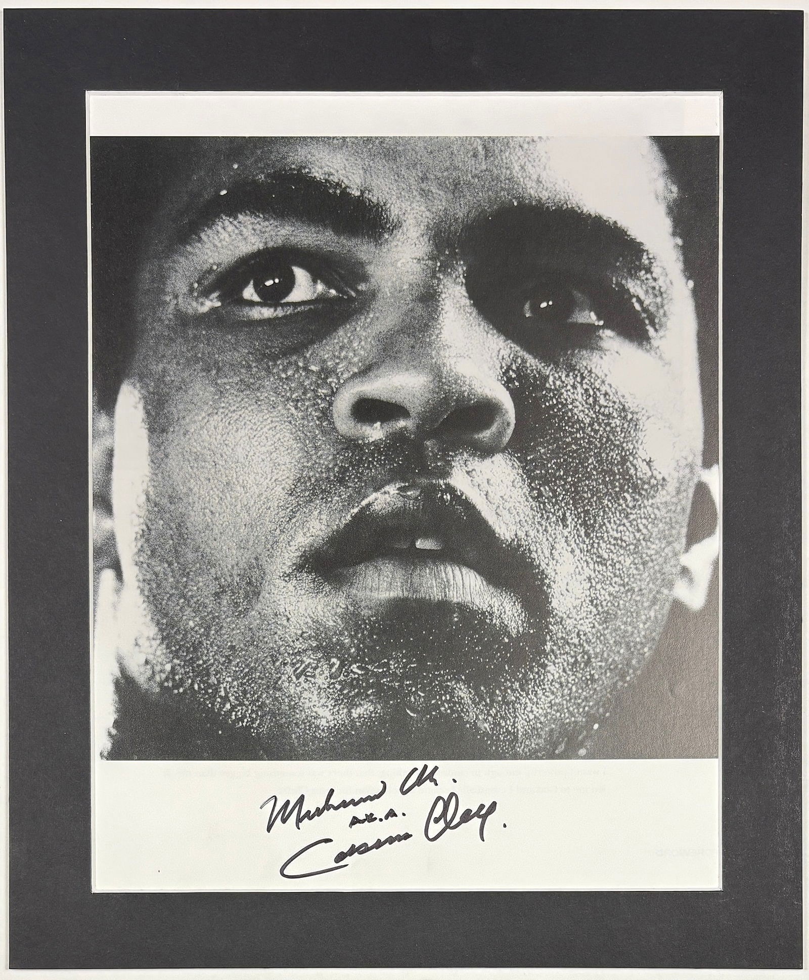Muhammad Ali, Hand-Signed Black-and-White Portrait, Matted Display (1 of 4)