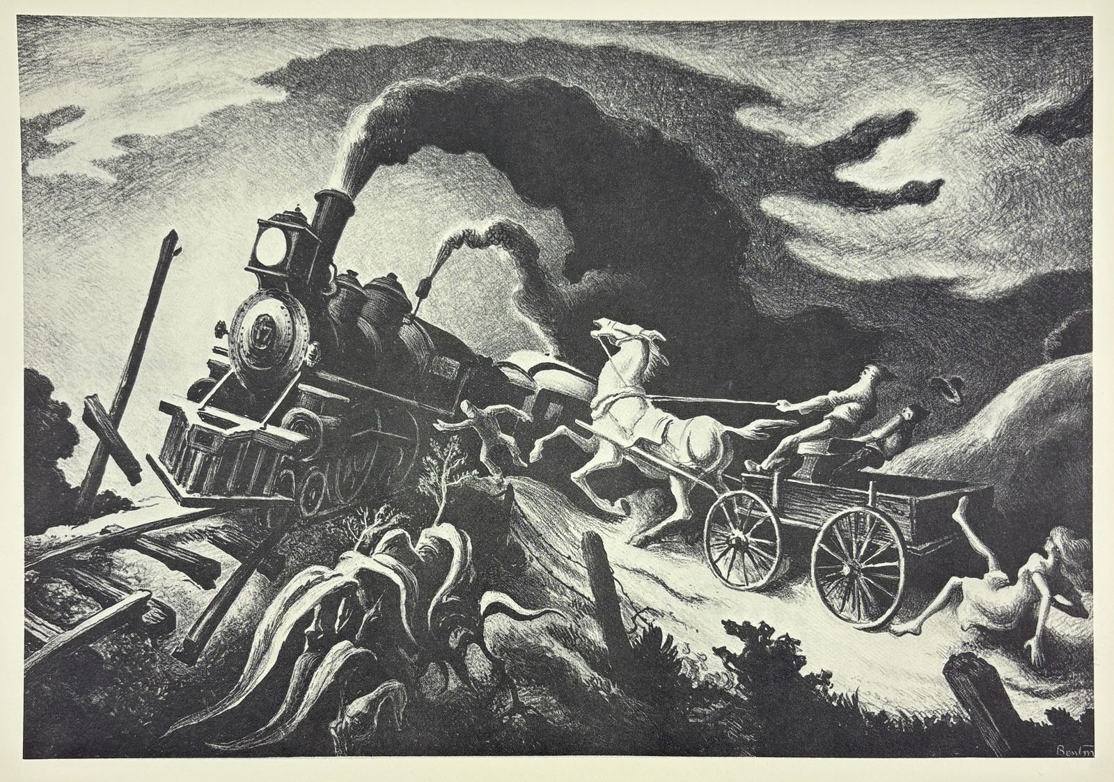 Thomas Hart Benton - Wreck of the Ol 97, Lithographic Impression (1 of 5)