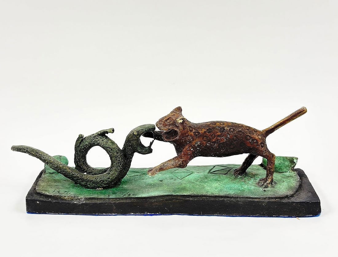 Rufino Tamayo – Jaguar and Serpent, Bronze Sculpture (1 of 13)