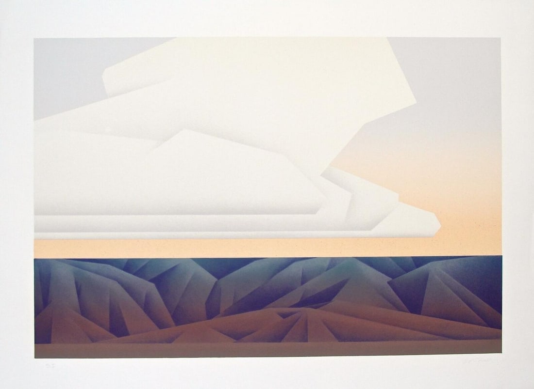Ed Mell – Painted Desert (Western Forms No. 1), Signed Limited Edition Lithograph, 1980 (1 of 3)