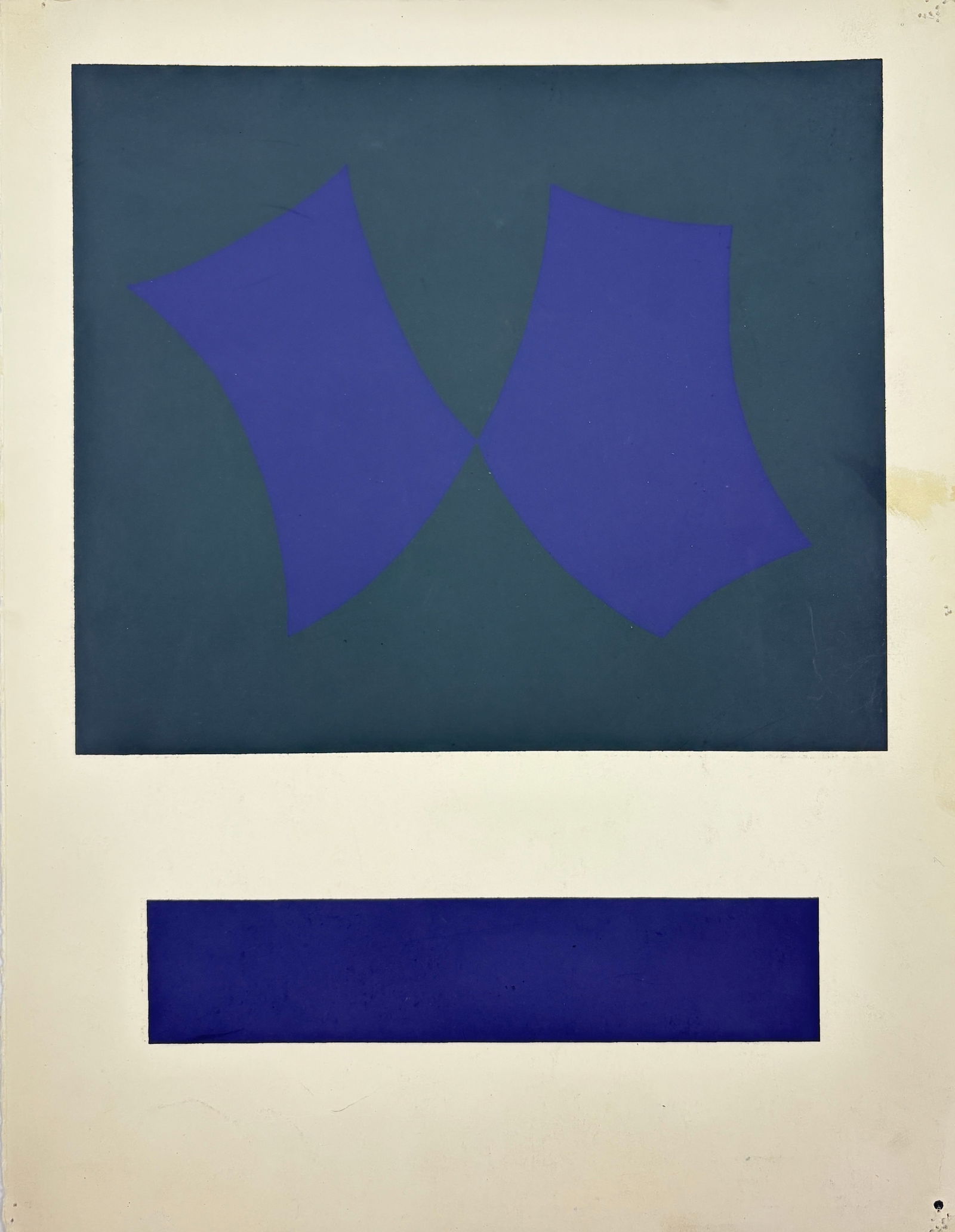 Josef Albers - Interaction of Color, Silkscreen: JOSEF ALBERS (1888–1976), Interaction of Color Silkscreen on paper Sheet: 13 x 10 inches A refined color study from Albers’ influential teaching portfolio *Interaction of Color*, demonstrating the