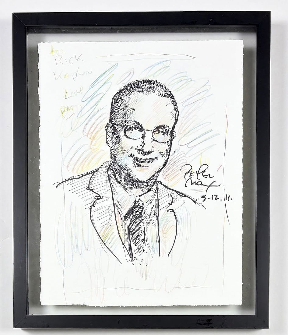 Peter Max – Original Hand Drawing, Signed & Dated, JSA Authenticated: PETER MAX (GERMAN/AMERICAN, B. 1937) Original Hand Drawing Medium: Fiber-tip marker and colored pencil on paper Expressive original portrait drawing by pop artist Peter Max, executed with his signatur