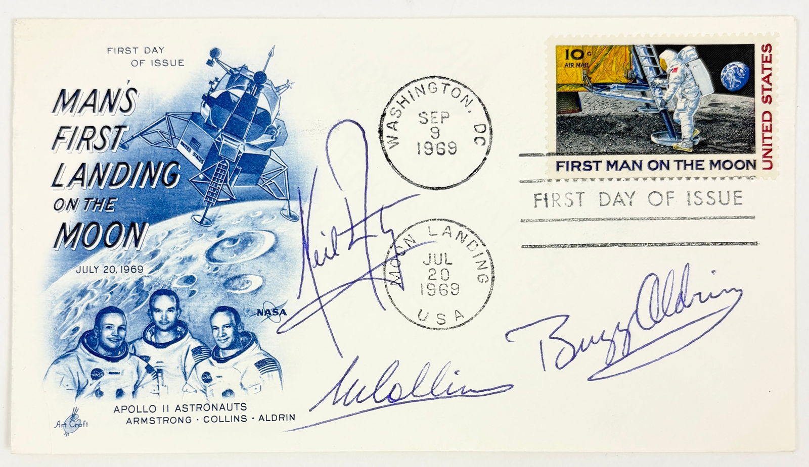 Apollo 11 – Crew Signed Moon Landing First Day Cover (1 of 4)