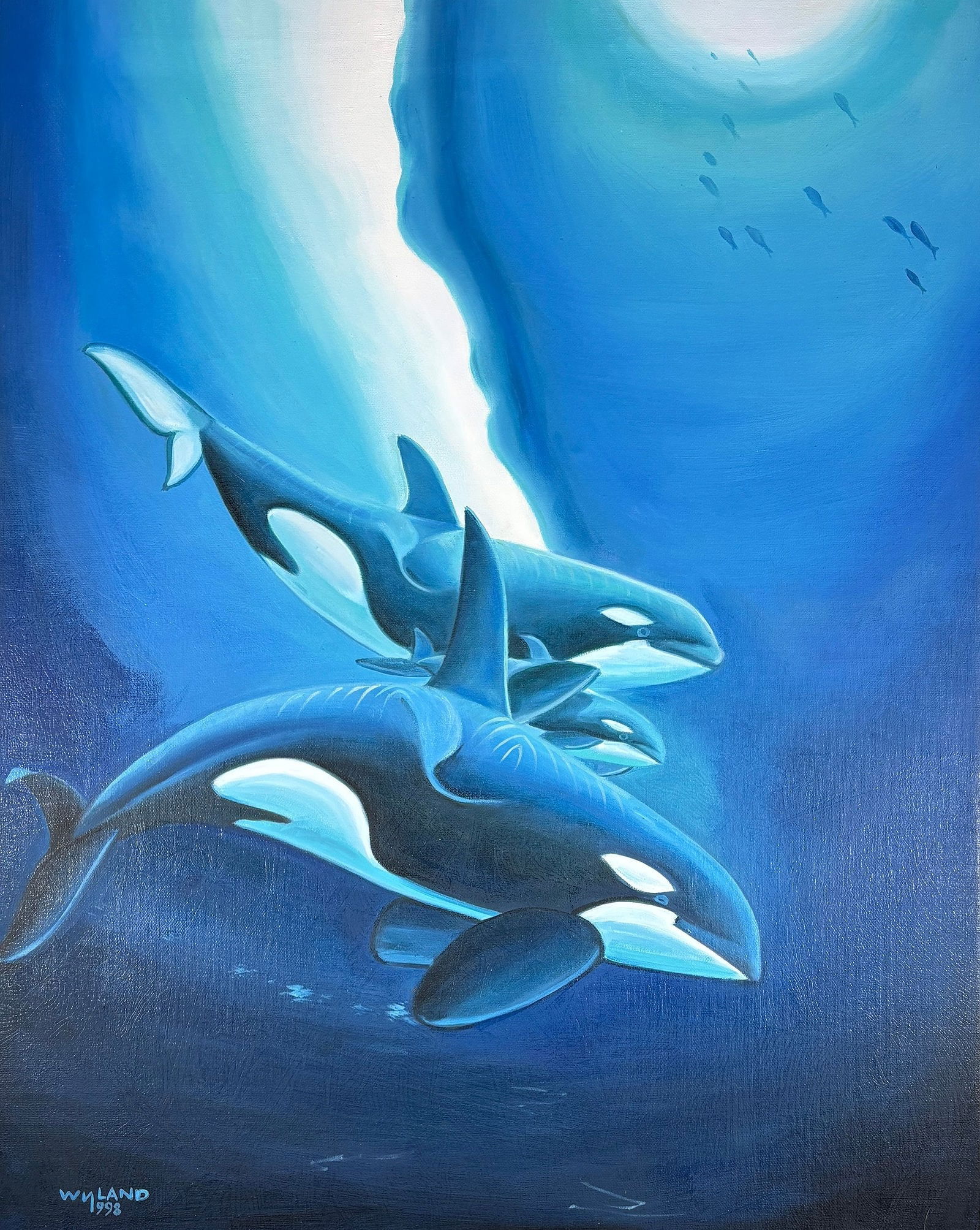 Robert Wyland – Original Oil Painting of Orcas (1 of 10)