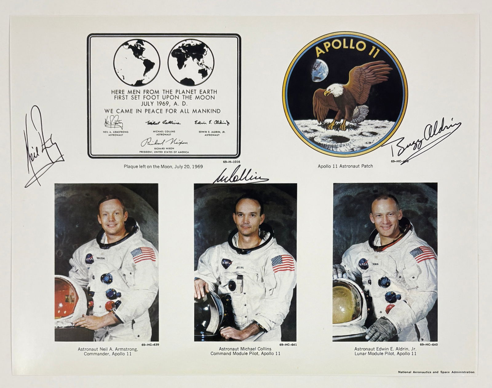Apollo 11 Mission Lithograph — Hand-Signed by Astronauts (1 of 8)